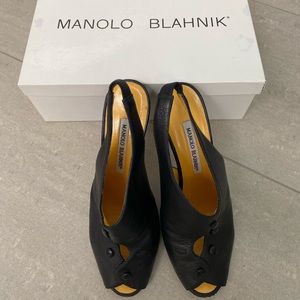 Manolo Blahnik bootie style heel
